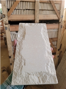 White Limestone - Half Split Face Chiseled Wall Stone