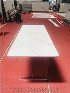 Sintered Stone Dining Table Acrylic Leg