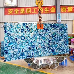 Factory Price Blue Agate Semiprecious Stone Slab