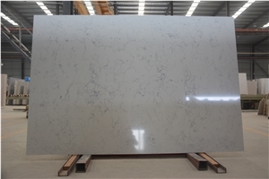 White Flash Carrara Look Artificial Marble Slabs
