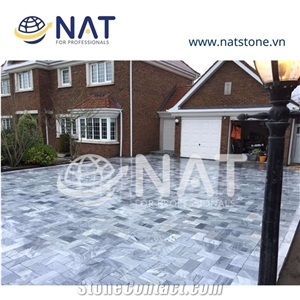 Vietnam Straight Vein Grey Sanded Marble For Swimming Pool Deck Pavers