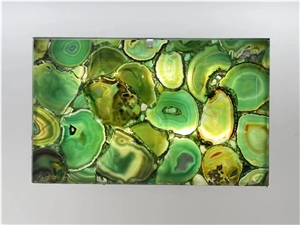 Green Agate Gemstone With Lighting