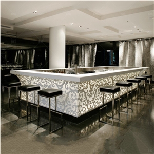 Bespoke Creative U Shape Acrylic Stone Bar And Restaurant