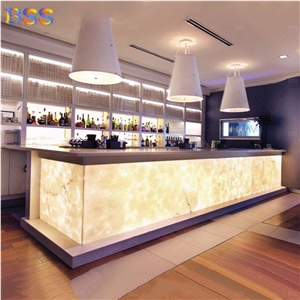 Contemporary Led Marble Restaurant Bar Counter Decoration