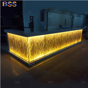 Cool Acrylic Marble Led Light Modern Bar Counter Restaurant