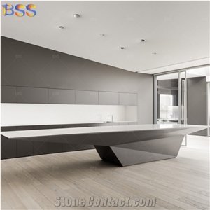 Cool Custom Made Marble Stone Grey Office Conference Table
