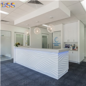 Customization Led Marble Reception Design For Dental Clinic
