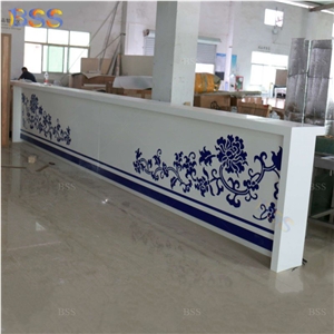 Fashion Acrylic Solid Surface Restaurant Front Bar Counter