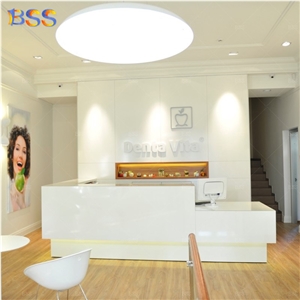 Luxury Fancy Lighted Stone Reception Table For Dental Clinic