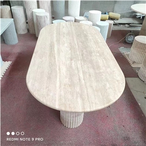 6 Seaters Stone Dining Table Marble Statuario Dinner Table Furniture