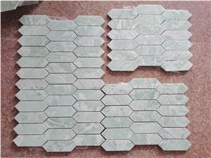 Interior Stone Mosaic Tile Marble Ming Green Chevron Designs