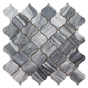 Bardiglio Carrara Marble Lantern Arabesque Stone Mosaic Tile