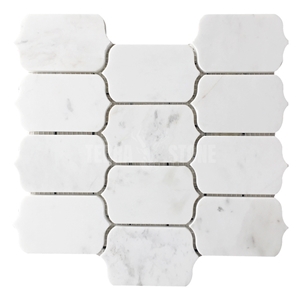Lantern Design Oriental White Stone Mosaic Natural Marble