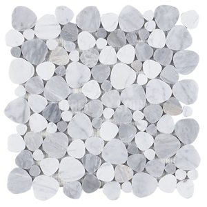 Grey Natural Pebble Stone Mosaics Marble Mosaic