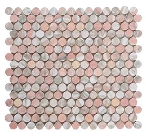 Norwegian Rose 5" Hexagon Mosaic Marble Tile