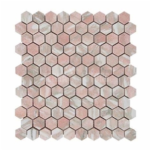 Norwegian Rose Pickett Mosaic Marble Tile