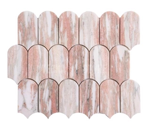 Picket Norwegian Rose Pink Marble Mosaic Tile 305X266x10mm