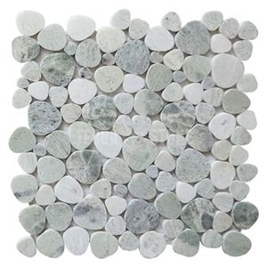 White Gray Black Marble Pebble Mosaic Heart Shape Mosaics