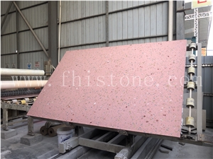 Pink Terrazzo With Multicolor Marble Chips Green&Brown