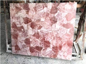 Backlit Pink Crystal Gemstone Slab Semiprecious Stone Slab