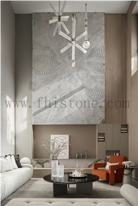 3D Carving Marble Wall Panel Home Decor Engraved Marble- CNC Wall Panels
