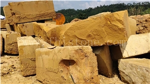 Gold Sandstone Yellow Sandstone Bushhammered Facade Wall