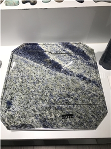Handcrafts Gifts Sodalite Blue Granite Square Tea Tray