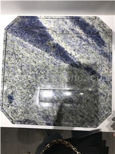 Handcrafts Gifts Sodalite Blue Granite Square Tea Tray