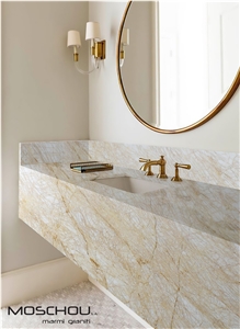 Golden Spider Marble Bathroom Counter Top