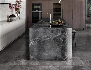 Nero Creta Marble-Damasta Black Marble Kitchen Countertop