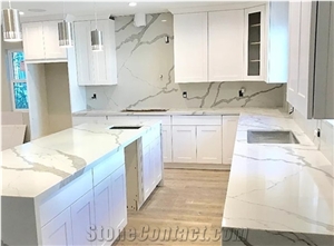 White Quartz Stone Kitchen Worktops, Kitchen Countertop