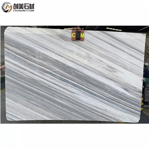 Chinese Natural White Wood Vein Marble Slabs