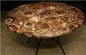 Wood Stone Desk,Table,Semiprecious Stone