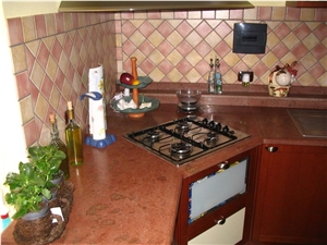 Pietra Trachite Rosa Kitchen Countertops