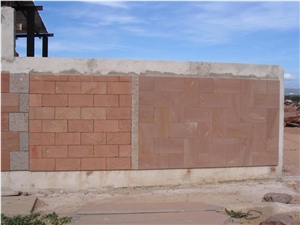 Various Examples Of Pietra Trachite Rosa Wall Applications
