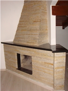 Beige Bahia Travertine Fireplaces