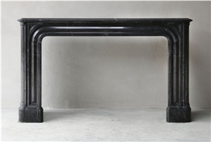 Black Marquina Marble Fireplace Mantel