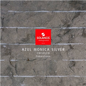 Azul Monica Silver Limestone Honed Tiles, Slabs