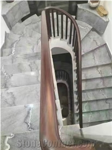 Goria Grey Marble Stone Staircase Spirial Stairs Steps