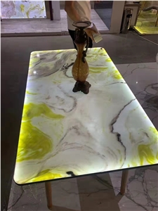 China Ice Green Square Home Decoration Table Marble Work Top