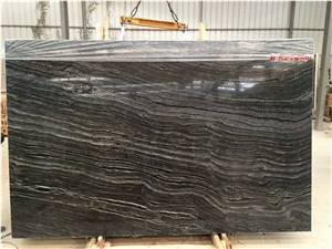 Black Wooden Marble Slab For Floor