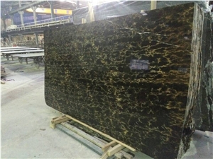 China Black Marble Slab Gold Portoro Athens Portoro Marble