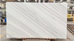 Colombia White Marble Slanted Textures And Clear Veins Tiles