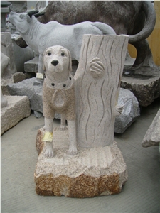 Granite Stone Sculptures Of Dog