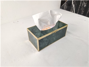 Green Marble Tissue Box