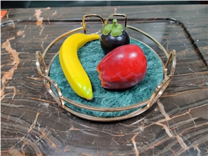 Marble Stone Fruit Tray With Handle