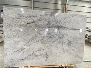 Milas New York White Tiles Slabs Book-Matched Marble Tile