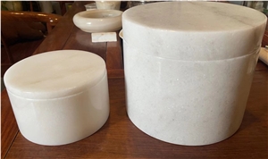 Home Decor Custom Natural White Marble Candle Jars With Lid
