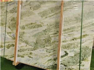 White Green Marble Slab Tile For Wall Floor Hotel Project
