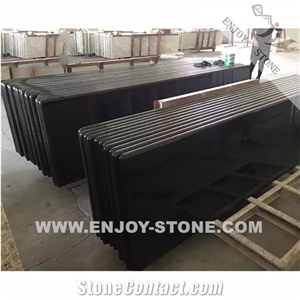 Chinese Absolutely Black Granite Kitchen Countertop Polished